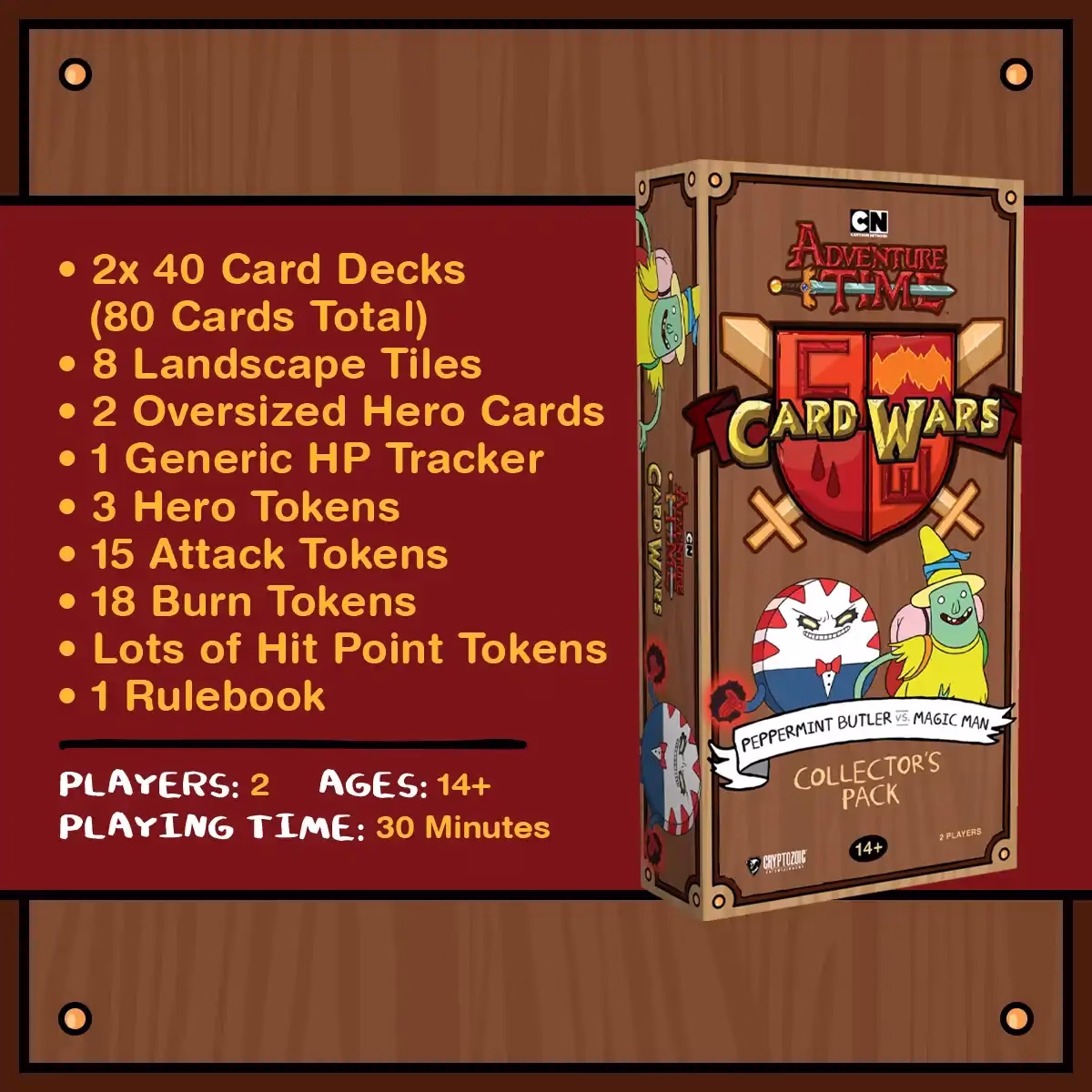 Adventure Time Card Wars – Peppermint Butler vs Magic Man contents Peppermint Butler vs Magic Man
