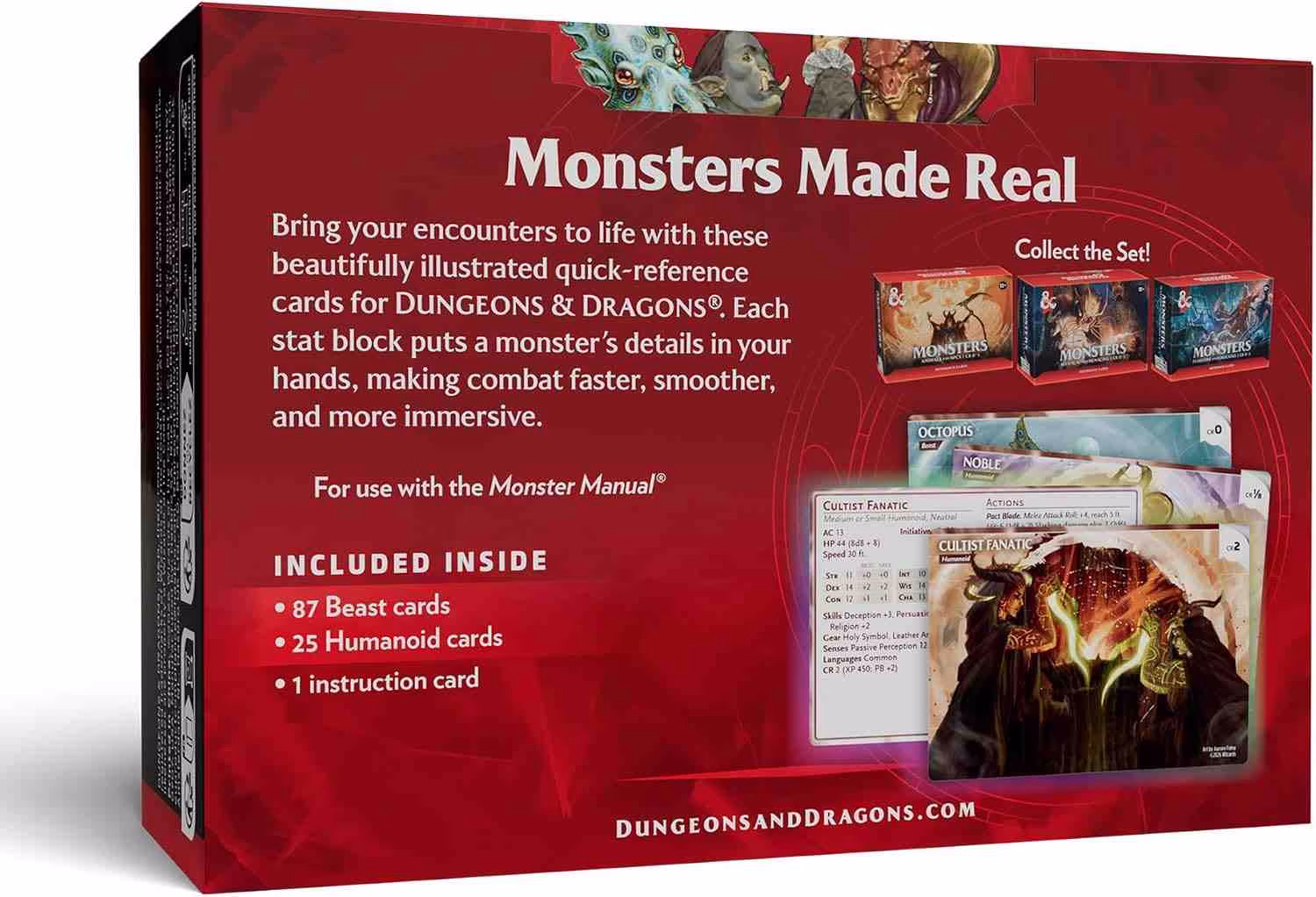 DnD Monster Cards back box DnD Monster Cards back box