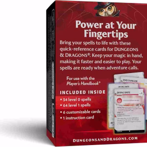 DnD Spell Cards Level 0-1 back box